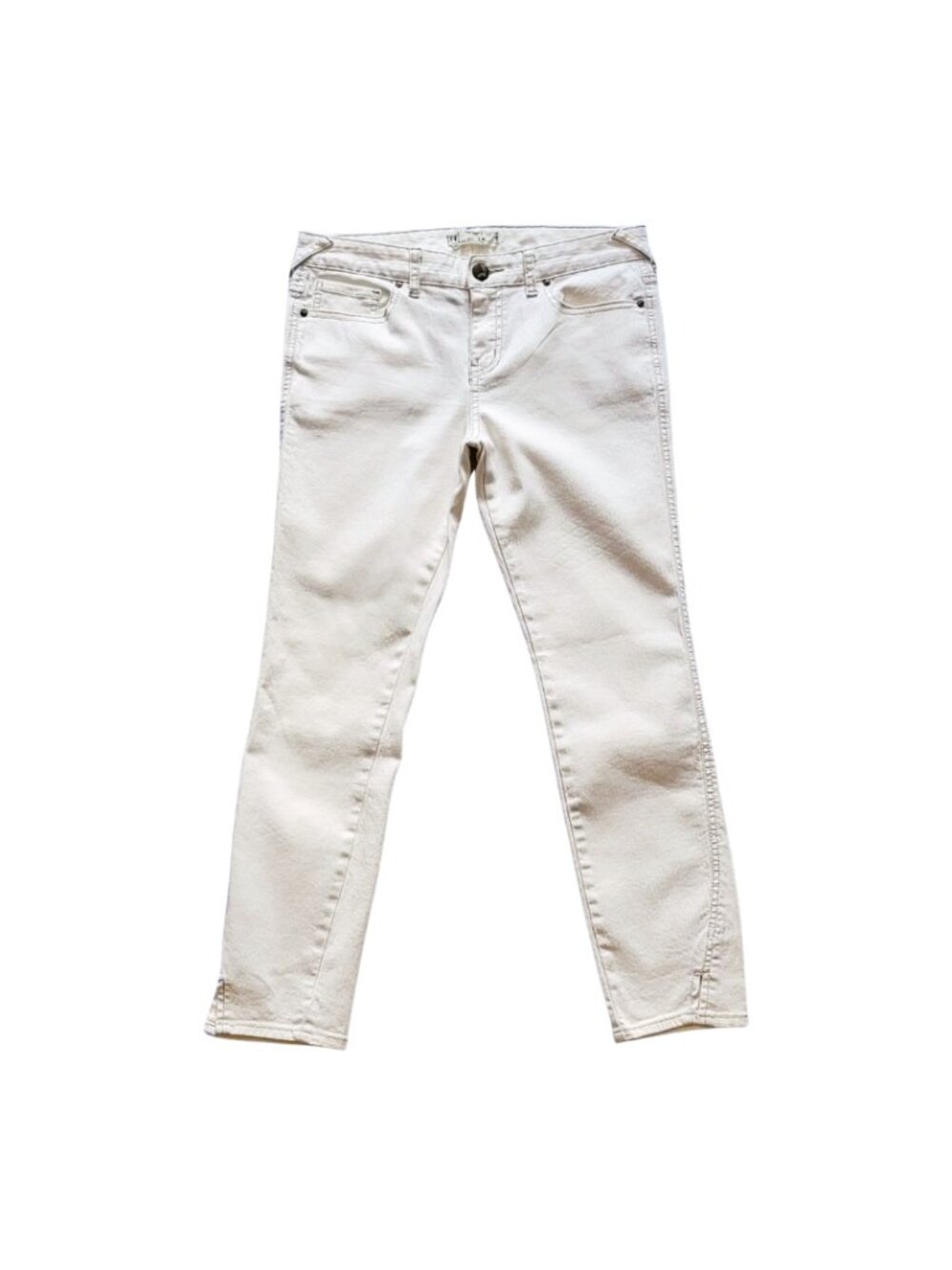 Free People Women’s Skinny Crop White Mid-Calf Jeans & Extra Details (Size 28)
